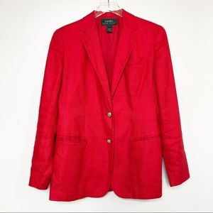 Lauren Ralph Lauren • Red Linen Blazer Jacket